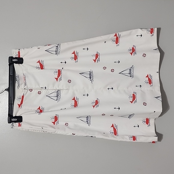 Vintage The Vested Gentress Nautical Skirt Whales, Anchors & Sailboat Size 14 - Picture 2 of 9
